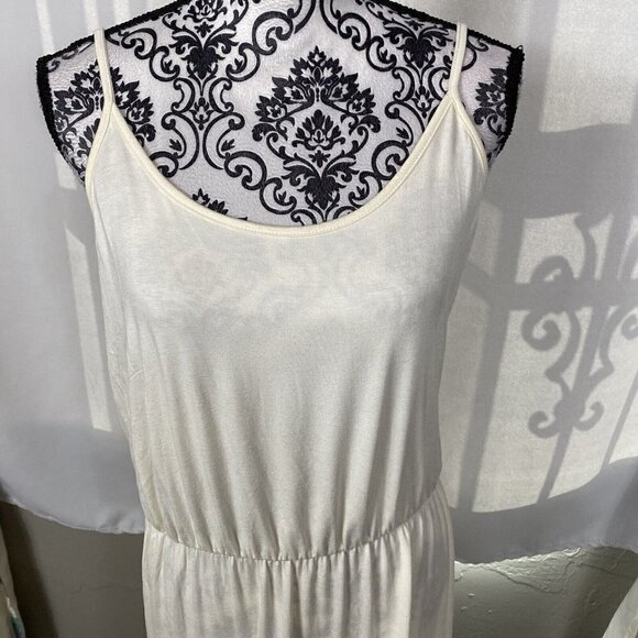 NWT Beach Break Cream Off-white drop waist summer midi dress. Size Large - Picture 3 of 7